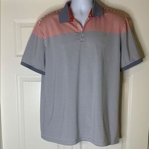 MURANO, slim fit, performance XL, Striped Polo Shirt - Red and Blue